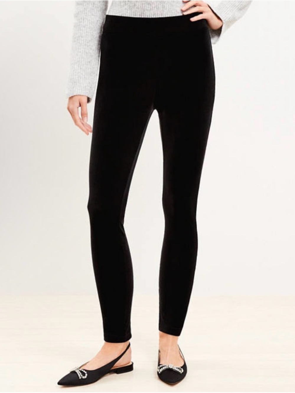 NWT Loft Tall Black Velvet Leggings - Medium Tall